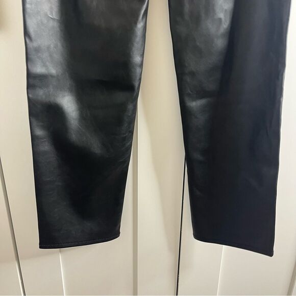Madewell The Perfect Vintage Straight Jean Faux‎ Leather Edition Black sz 23 NWT - Picture 11 of 13